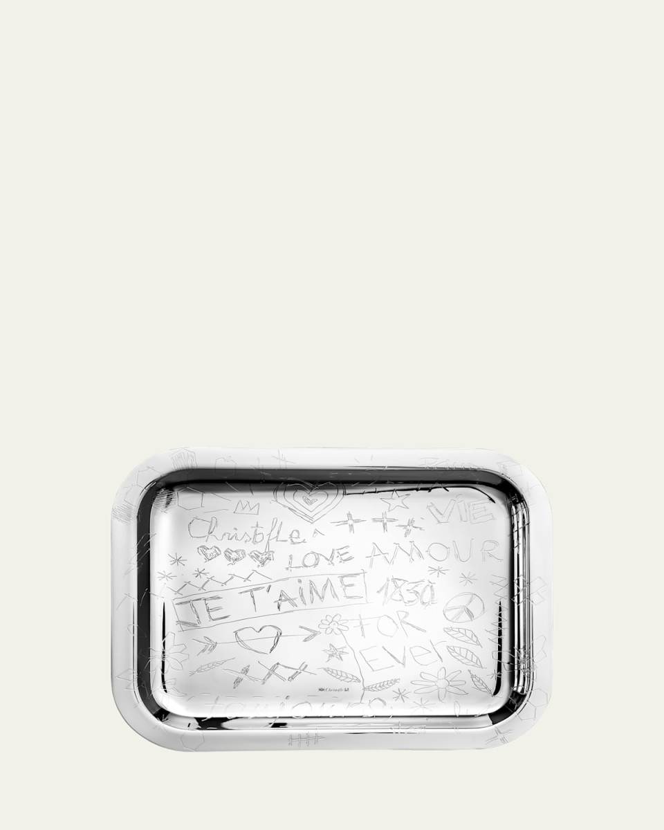 Graffiti Large Silver-Plated Tray